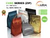 ถุงกาแฟ ถุงซิปล็อค [CUBE SERIES] 250g ติดวาล์ว ขยายข้าง ตั้งได้